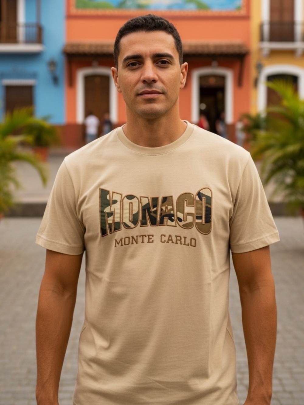 Regent Monaco Monte-Carlo camo print graphic tee m